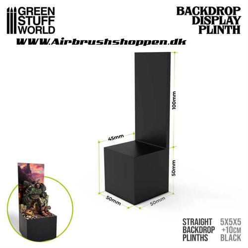 Backdrop Display Plinths , Straight  -  5x5x5cm  -  Black  GSW